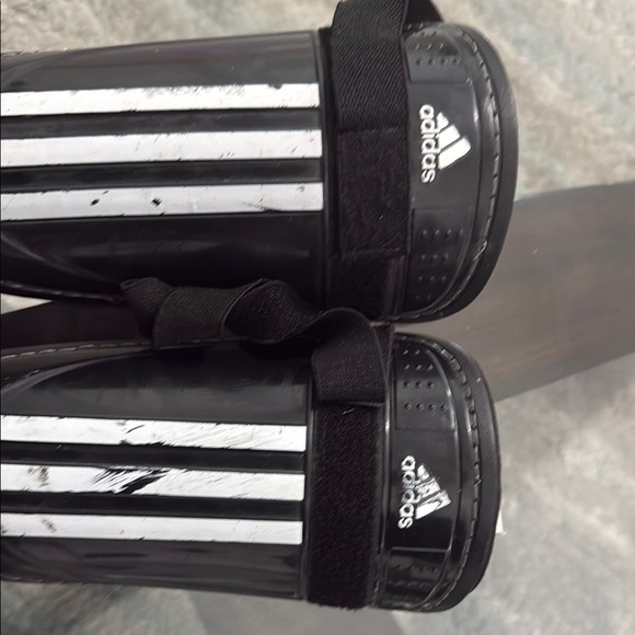 Adidas Black Shin Guards with White Stripes - Picture 5 of 5